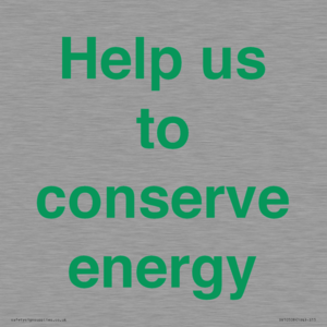 Help us to conserve energy 